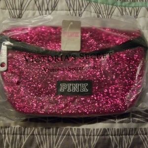 VS PINK fanny pack hot pink glitter nwt
